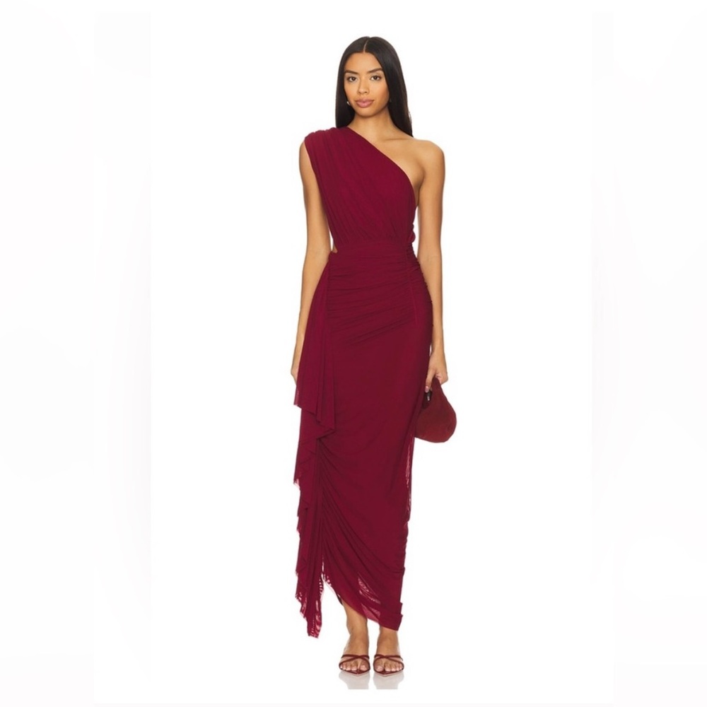 Superdown Juliet Midi Dress in Oxblood